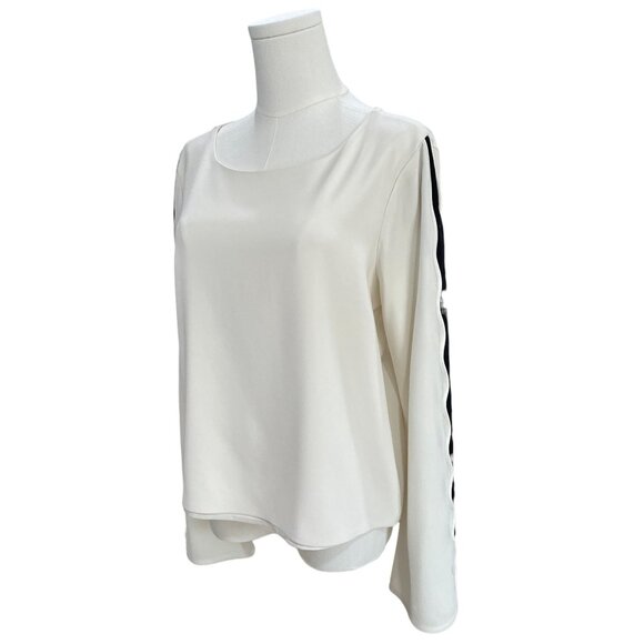 Ramy Brook Ivory Long Sleeve Blouse Medium Minimalist Career Chic Workwear - Picture 5 of 10